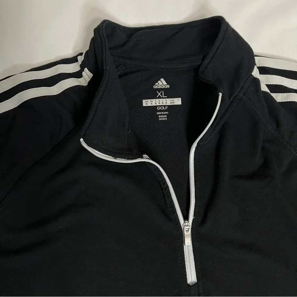 Men’s Adidas Golf 3-Stripes 1/4 ZIP Layering Top, Color Black, Size XL